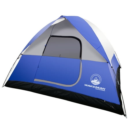 Camping Grounds - 6-Person Tent, Water Resistant Dome Tent for Camping With Removable Rain Fly And Carry Bag, Rebel Bay 6 Person Tent By Wakeman Outdoors (Blue)