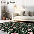 thumbnail image 2 of ODIKA 2'x3' Machine Washable Non-Slip Area Rug, Artisan Wildflower Featuring Boho Inspired Leafy Scrollwork High Traffic Rug, Pink, 565272, 2 of 7