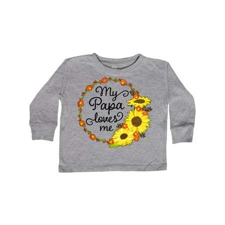 

Inktastic My Papa Loves Me with Sunflower Wreath Gift Toddler Boy or Toddler Girl Long Sleeve T-Shirt