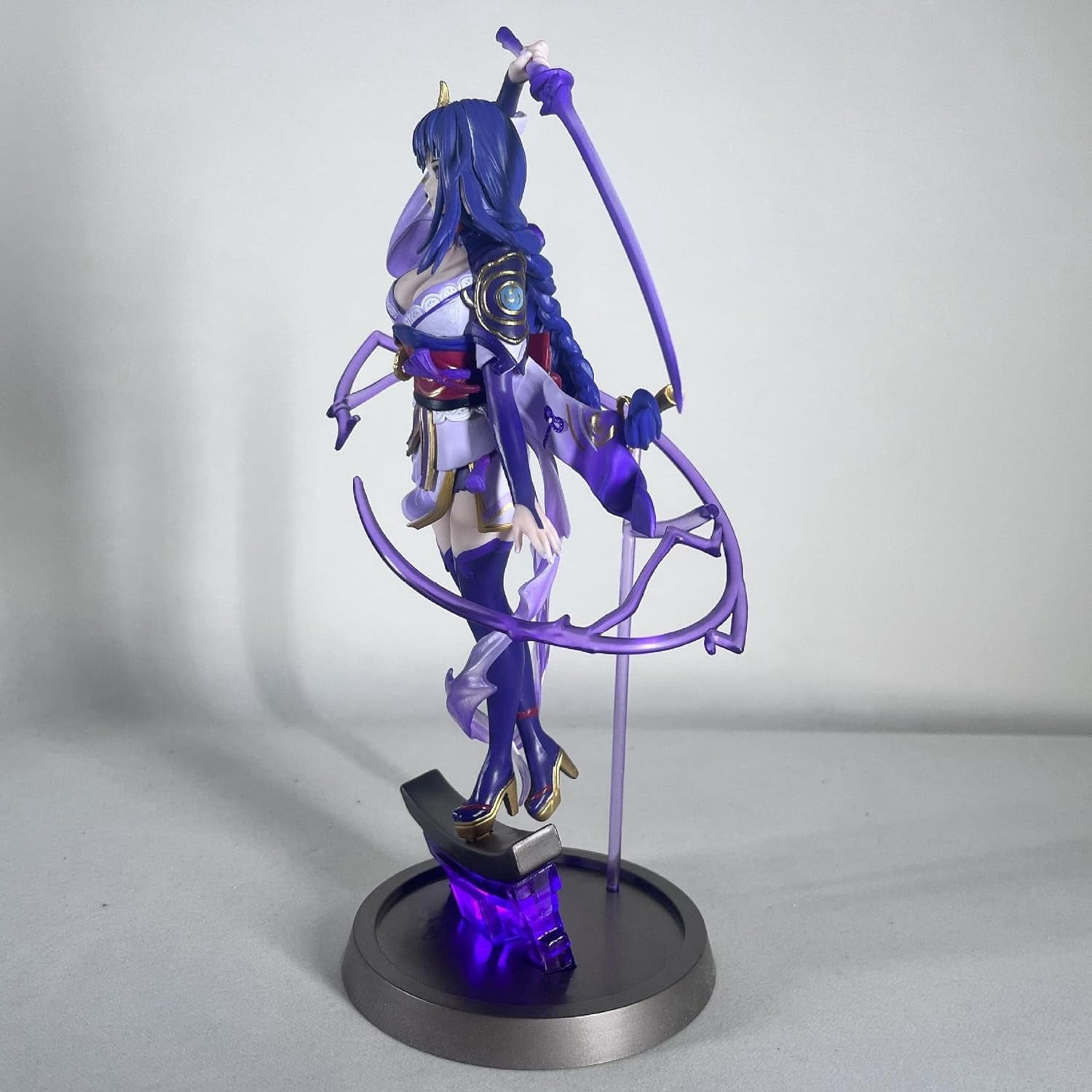 Raiden Shogun Figure Thunderous Silence Luminous Raiden Shogun Anime Figures 25cm/9.8inch PVC Model Collectible for Anime Fans Gift