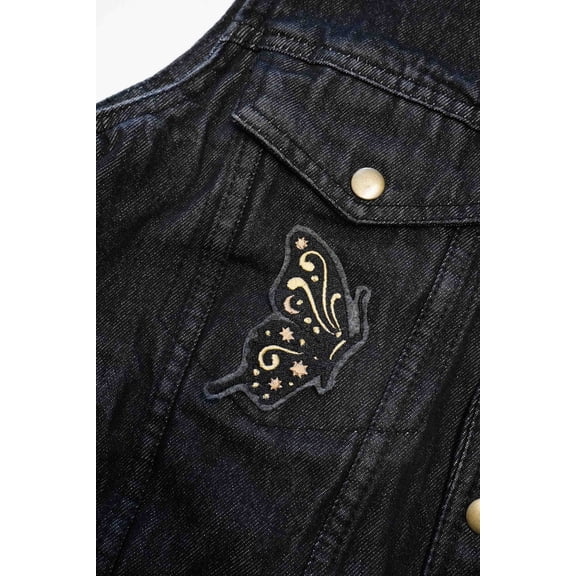 Celestial Butterfly Embroidered Iron On Patch