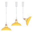thumbnail image 1 of FSLiving Adjustable Height Track Pendnat Light J-Type Macaron Retractable Track Spotlight with Telescoping Rod Adjustable Gimbaled Lamp-Post Juno Track DIY Instant On Cover Lamp, Yellow - 3 Lights, 1 of 7