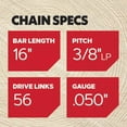 thumbnail image 4 of Genuine Oregon 91PX056G 16" AdvanceCut Saw Chain 3/8" Low Pro .050" 56DL, 4 of 7