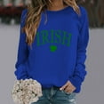 thumbnail image 2 of New & Trending!FUNUONY St Patricks Day Shirt Women's Casual Autumn Hoodless Fashion Printed Sweatshirt Blue XXL, 2 of 4