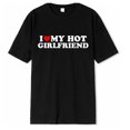 thumbnail image 1 of J'adore Ma Blonde Aguichant Hauts Fantaisie pour Hommes Saint-Valentin Manches Courtes T-shirt à Col Rond avec Lettrage Graphique, 1 of 3
