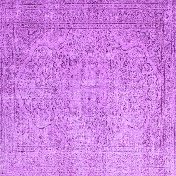 Ahgly Company Indoor Square Abstract Purple Contemporary Area Rugs, 8' Square