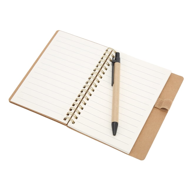 Journal Book, Notebook Portable Glossy Edges With Insert Pen For Business Office Stationery Brown