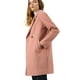 thumbnail image 3 of Abrigos de invierno raglán cruzados con solapa con muesca para mujer Rosa oscuro M, 3 of 6