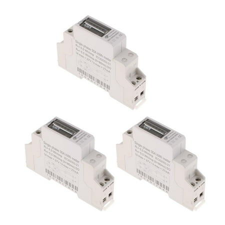

3pcs/ Power Meter Digital Kwh Meter -Rail Kilowatt Hour Kwh Meter White with