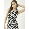 thumbnail image 4 of Moomaya Printed Stylish Back Dress, Front Slit Calf Length Dresses For Women, 4 of 8