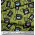 thumbnail image 3 of Soimoi Green Georgette Viscose Fabric Mocha & Caramel Coffee Beverages Decor Fabric Printed Yard 42 Inch Wide, 3 of 3
