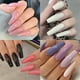 thumbnail image 5 of 24 colores uñas prensadas mate, uñas postizas, juego de uñas postizas acrílicas, uñas prensadas cortas cuadradas, uñas postizas pequeñas con punta meñique, 5 of 5