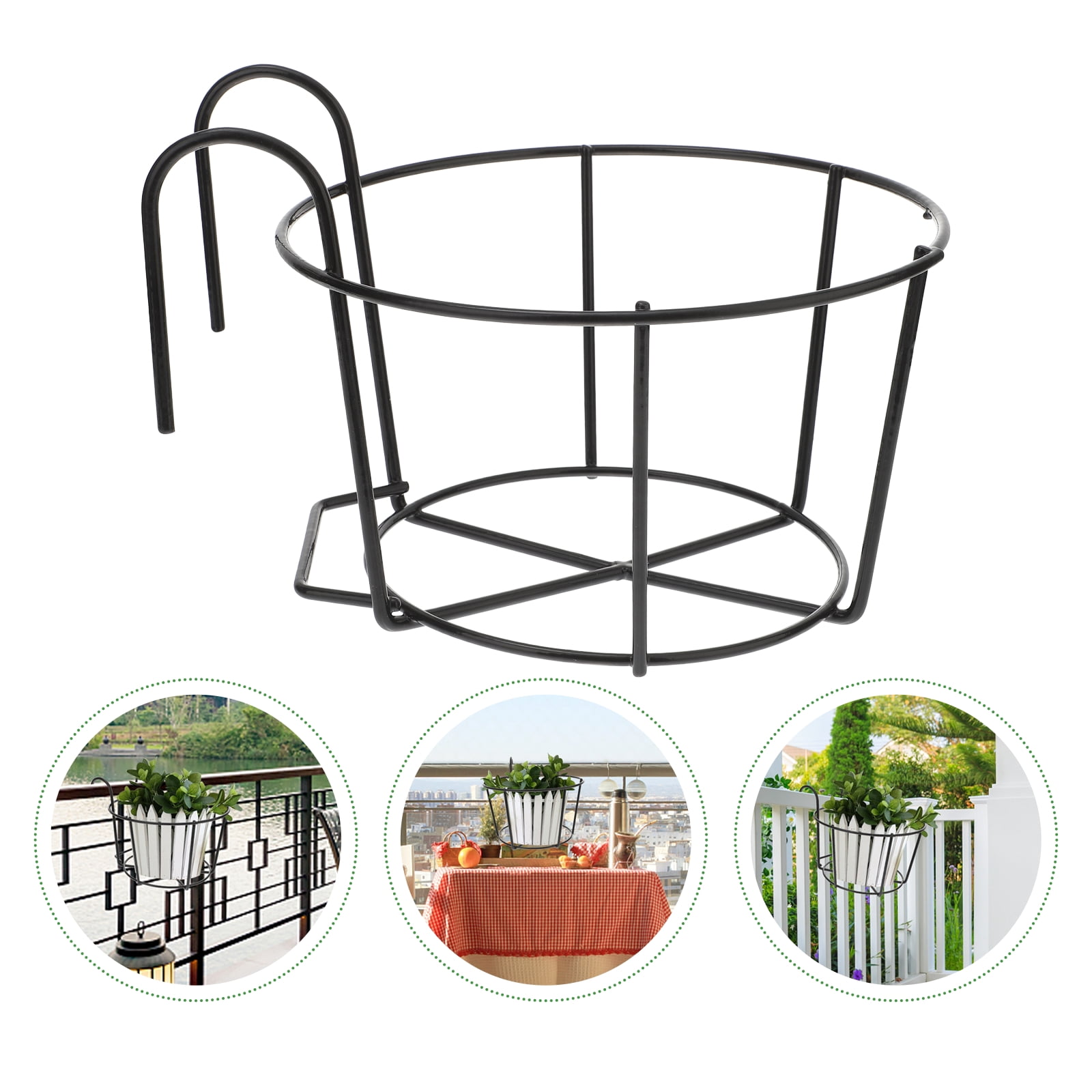 Gymnture Balcony Hanging Flower Rack Railing Planter for Indoor/Outdoor (Brown)