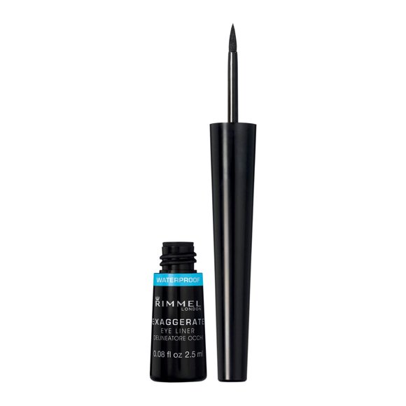Rimmel Scandaleyes Exaggerate Felt Tip Eyeliner, Long Lasting Formula for up to 16 Hours, 100% Cruelty-Free, Black