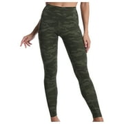 Timegard Women Camouflage Print High-Waist Pocket Mesh Leggings Fashion Casual Yoga Pants