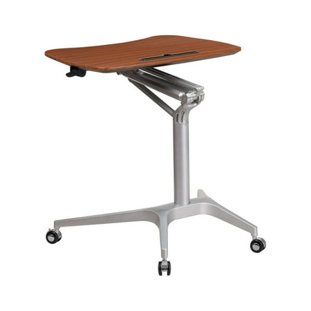 Offex  Mahogony Metal Contemporary Mobile Sit-Down Stand-Up Computer
