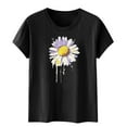thumbnail image 4 of Xdegoge T Shirts for Women Graphic Under 10 Short Sleeve Crewneck Shirts Floral Summer Casual Tops Tunic Loose Fit Tees Soft Comfy Blouses Clothes Women My Account History, 4 of 5