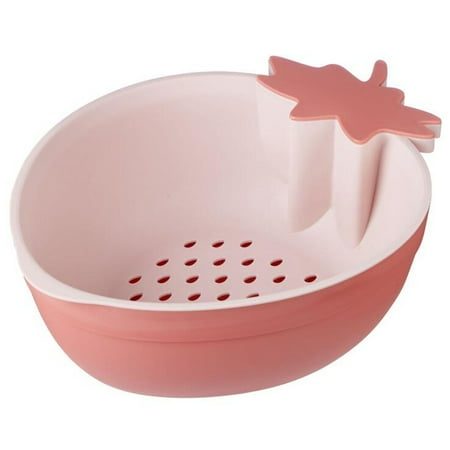 

1pc Double Layer Drain Basket Plastic Vegetable Washing Basket Jujube Red