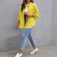 thumbnail image 4 of Lindreshi Shackets for Women 2023 with Pockets Women's Fashion Long-Sleeved Casual Button Loose Denim Jacket with Burrs and Holes, 4 of 7