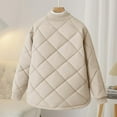 thumbnail image 5 of Olyvenn Quilted Jackets Women Lightweight Button Down Puffer Coats Baggy Long Sleeve Collarless Padded Outerwear with Pockets Beige XXXXL, 5 of 8