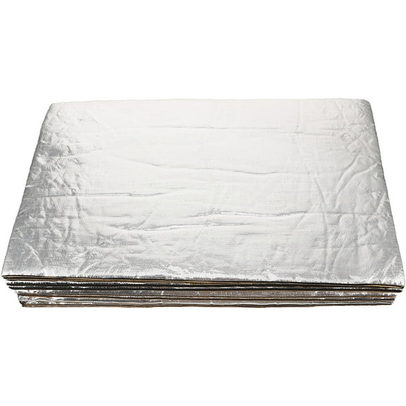 10pcs Sound and Heat Insulation Mats for Car Engine Compartment Made of Fiberglass Silver Color
