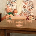 thumbnail image 3 of 1 Set of Plastic Miniature Dining Chair Table Set Model Doll House Furniture Decor Dollhouse Furniture, 3 of 6