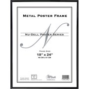 NuDell 31222 Metal Poster Frame, Plastic Face, 18 x 24, Black
