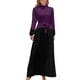 thumbnail image 1 of Vestido largo con bloques de color morado y negro, vestidos elegantes de mujer para bodas, conjuntos elegantes de mujer, 1 of 4
