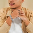 thumbnail image 4 of JeenMata Curb Chain Link Iced Bracelet in White - Watch Strap Desgin Bracelet -Jewelry Gift for Men, 4 of 5