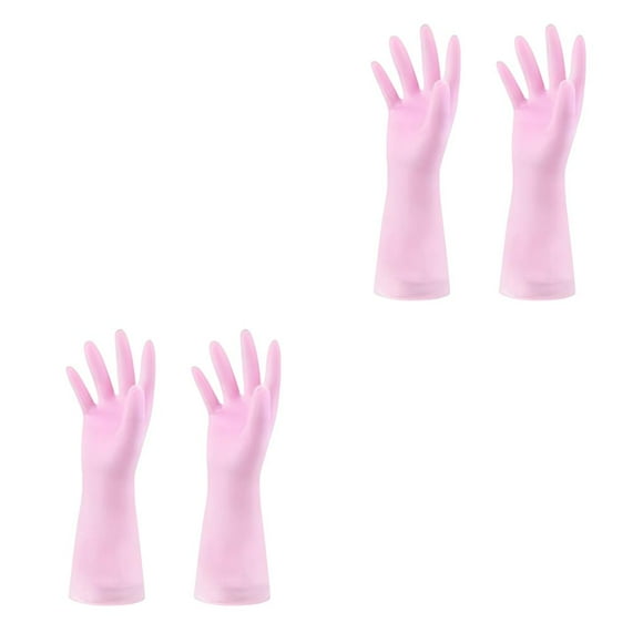 Injueey 2 uds guantes de limpieza antideslizantes mitones universales accesorio de para el hogar al aire libre Unisex ligero cocina rosa Rosa 2piezas