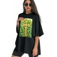 thumbnail image 4 of Plus Size Shirt for Women Black Tops for Women Short Sleeves Shirt for Women ST Patrick T Shirt Crewneck Shirt for Women 5XL, 4 of 5