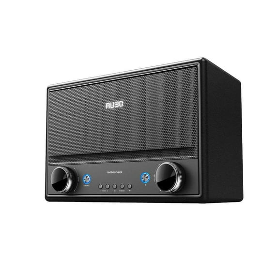 RadioShack 240W Retro Style Leather Body Bluetooth Vintage Speaker with FM Radio, USB, AUX, Metal Grill 4001974