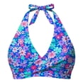 thumbnail image 4 of DHFJKG Hawaiian Bikini Tops For Women Summer Beach Swimwear Self Tie Halter Deep V Neck Twist Front Bathing Suit Top Stylish Beachwear, 4 of 4