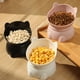 thumbnail image 1 of Comedero grande para gatos con soporte - plato elevado para animales para soporte del cuello, capacidad de 450 ml, diseño ancho y poco profundo que evita la fatiga de los bigotes, base, 1 of 6