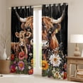 thumbnail image 2 of Manfei Highland Cow Black Out Curtains for Teens Adults,Chic Floral Flower Curtains Pack of 2 (42x63 Each),Western Farmhouse Bedroom Curtains,Ultra Soft Home Decor, 2 of 6