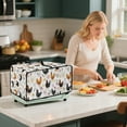 thumbnail image 4 of Renewold Countertop Appliance Cover for Toaster Oven with Accessory Pockets, Dust-Proof Stain-Resistant Home Kitchen Decor Fits Machine Up to 18.5 x 14.5 x 9 Inches, Rooster Chicken Floral, 4 of 7