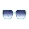 thumbnail image 2 of Womens Oversize 90s Diva Designer Fashion Rectangle Butterfly Sunglasses Teal - Blue, 2 of 4