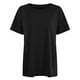 thumbnail image 4 of Camiseta de manga corta y cuello redondo oversize para mujer: corte holgado, color liso, mezcla de poliéster, tops casuales de verano, tallas S-XXL., 4 of 4