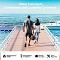 thumbnail image 6 of Bezliving 8FT Round Inflatable Floating Dock, Sunchill Float Ring Water Hammock with Pump, 4in Woven Fabric, Lake Pool Float for Adults, Blue, 6 of 6
