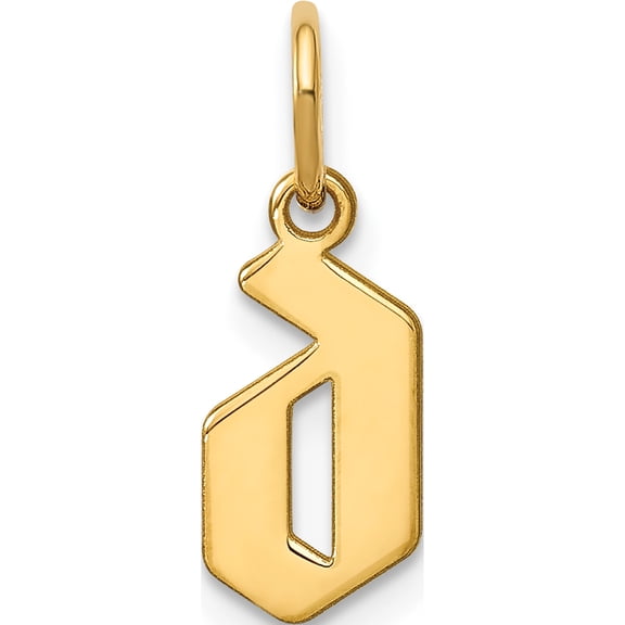 14K Yellow Gold 14Ky Lower Case Letter D Initial Pendant (Width 6.08) (Length 12.76) - Jbsp