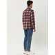 thumbnail image 4 of Chaqueta de Camisa a cuadros Unique Bargains occidental invierno manga larga botones gruesos forro polar rojo azul L, 4 of 5