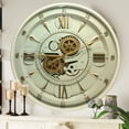 thumbnail image 3 of THE GEARS CLOCK Wall Clock with Real Moving Gears IR-LI_ 24 in Round BRASS-LIGHT, 3 of 14