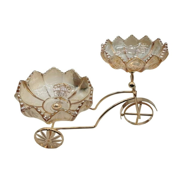 Bandeja de servicio de estilo nórdico, redonda, decorativa, multiusos, para mesa de despensa. Ámbar