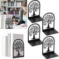 thumbnail image 2 of Keyohome Metal Bookends,4Pcs Tree of Life Book Ends,Non Skid Book Holders,Shelf Decor for Home School Office, 2 of 9