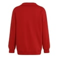 thumbnail image 4 of Ugly Christmas Sweatshirts for Women Fall Loose Turn-down Collar Long Sleeve Bell Cold Shoulder Half Zip Solid Color Leisure Cotton Tops Top(Red,S), 4 of 8