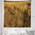 thumbnail image 1 of Sunflower Tapestry, Summer Scenery Field of Flowers Sunny Day Meadow Rural Nature, Fabric Wall Hanging Decor for Bedroom Living Room Dorm, 5 Sizes, Earth Yellow Fawn and Ecru, by Ambesonne, 1 of 1