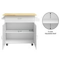 thumbnail image 3 of Lavish Home  Kitchen Island with Spice Rack and Storage Cabinet – Rolling Cart with Drawers (White), 3 of 5