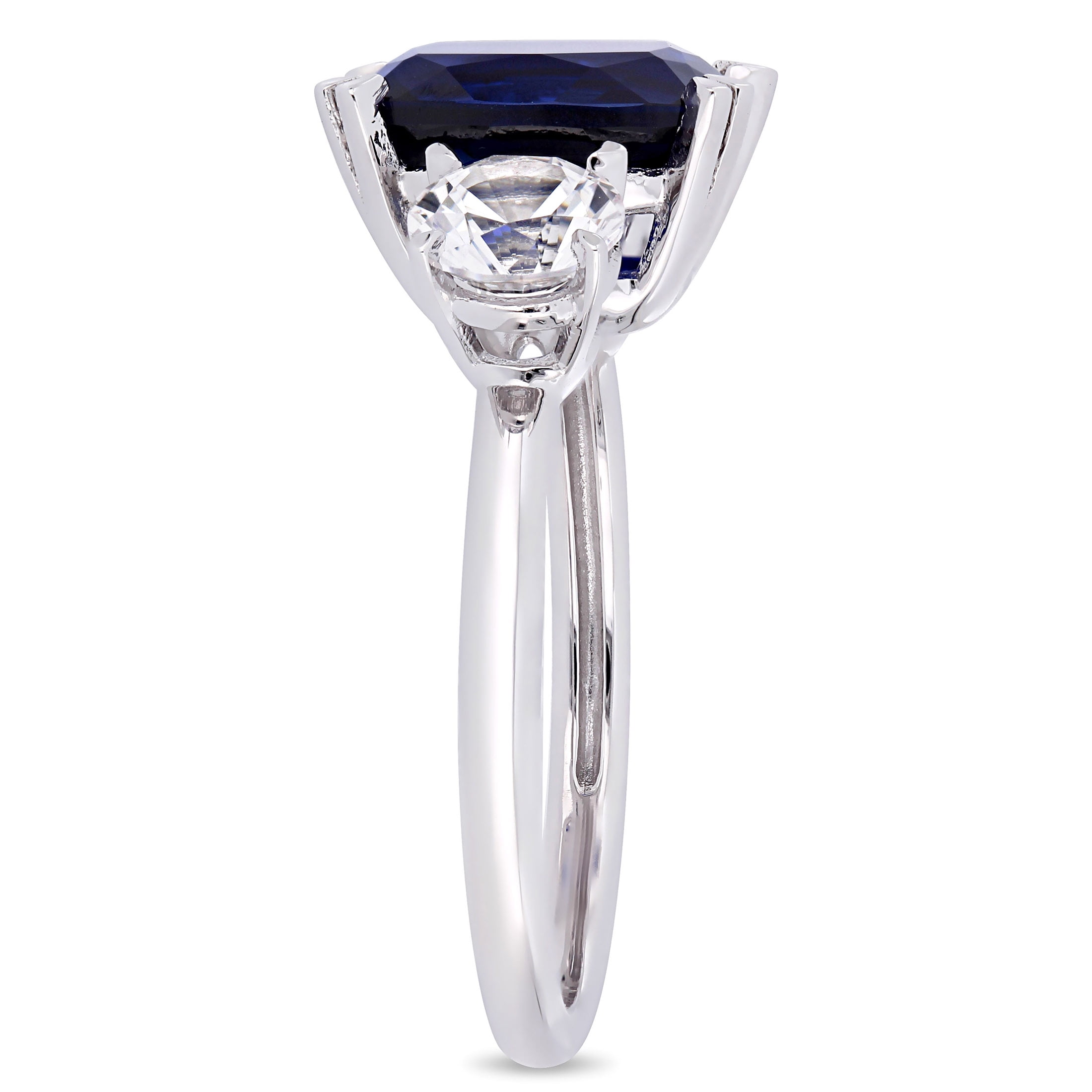Everly Women's Created Sapphire 10K White Gold Engagement Ring