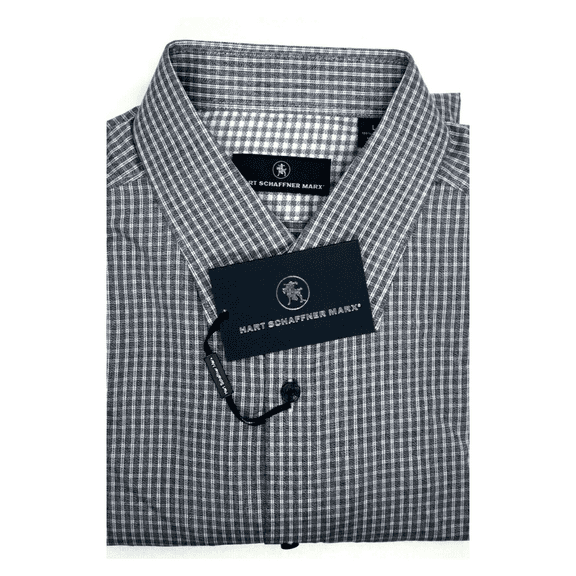 $98.50 Hart Schaffner Marx Men Classic Point Collar Long Sleeve Shirt, Blue, S