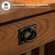 Leick Home Mission Impeccable Solid Wood Storage End Table, Medium Oak